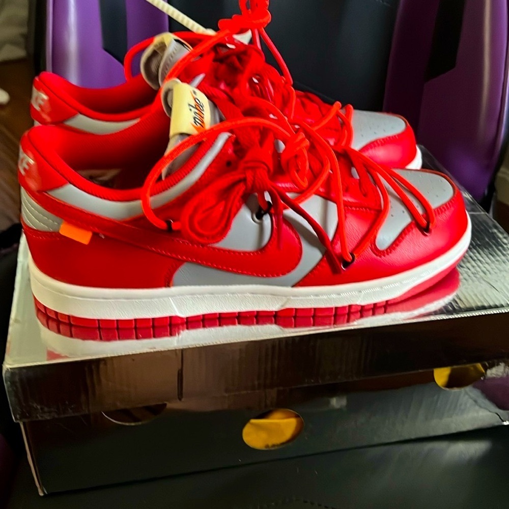 Off white university red Nike dunks
